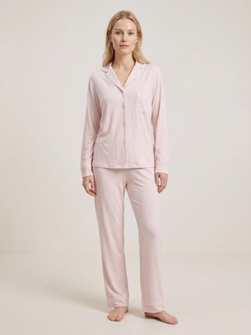 By Louise Pyjama 'by Louise Women's Homewear Loungewear Long Soft & Comfortable rose' in Roze: voorkant