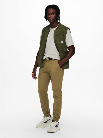 Effilé Pantalon chino 'CAM' Only & Sons en vert