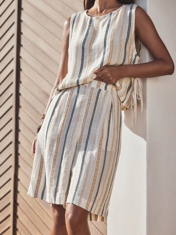 Next Wide leg Pleat-front trousers in Beige