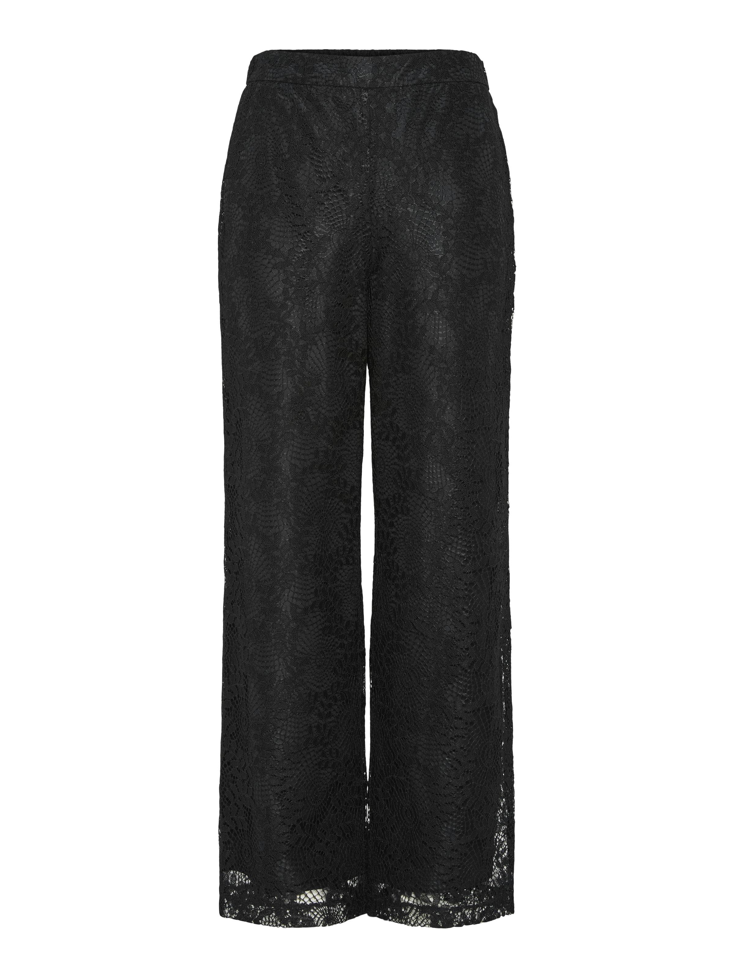 PIECES - Perna larga Calças 'Bosulla' em preto: frente