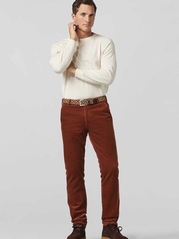 Regular Pantalon chino Meyer Hosen en marron