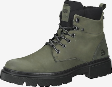 BULLBOXER Lace-Up Boots in Green: front