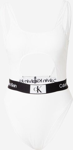 Calvin Klein Swimwear Bustier Uimapuku värissä valkoinen: edessä