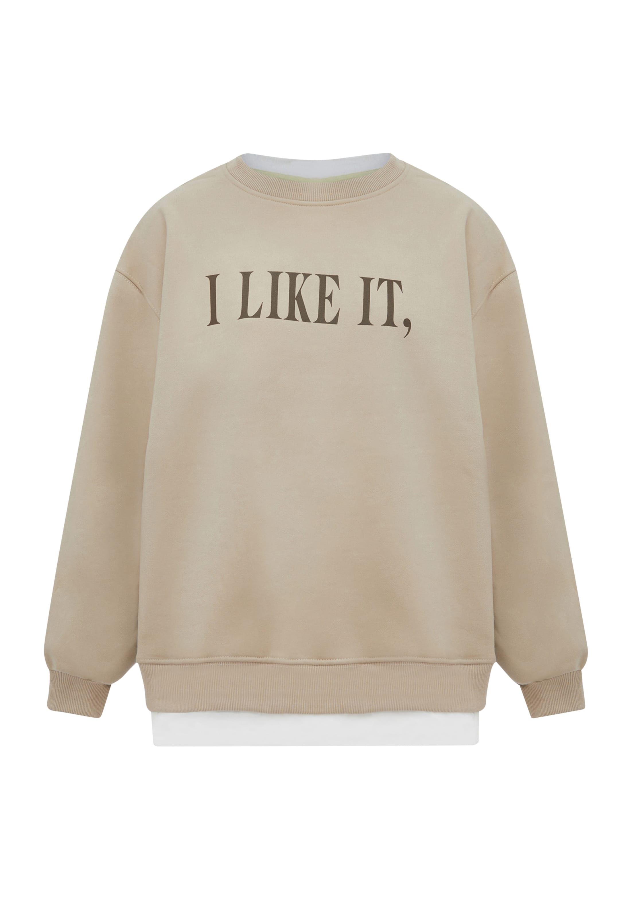 HOMEBASE Μπλούζα φούτερ σε μπεζ: μπροστά