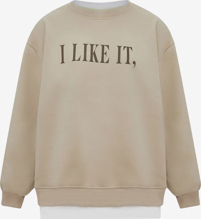 HOMEBASE Sweater majica u bež / čokolada / bijela, Pregled proizvoda