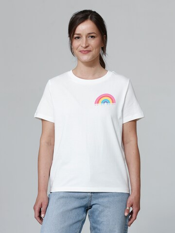 Watapparel T-Shirt 'Women Power' in Weiß: Vorderseite