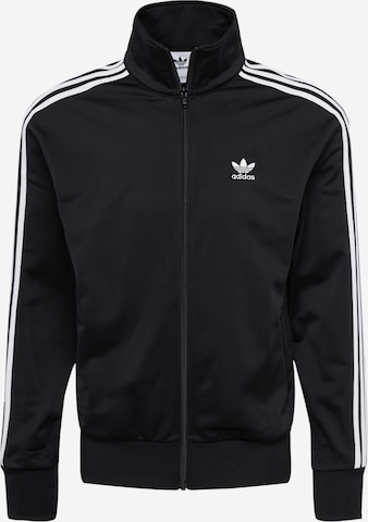 ADIDAS ORIGINALS Zip-Up Hoodie 'Adicolor Classics Firebird' in Black: front