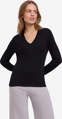 FALKE Pullover 'Pure Merino Wool' in Schwarz: Vorderseite