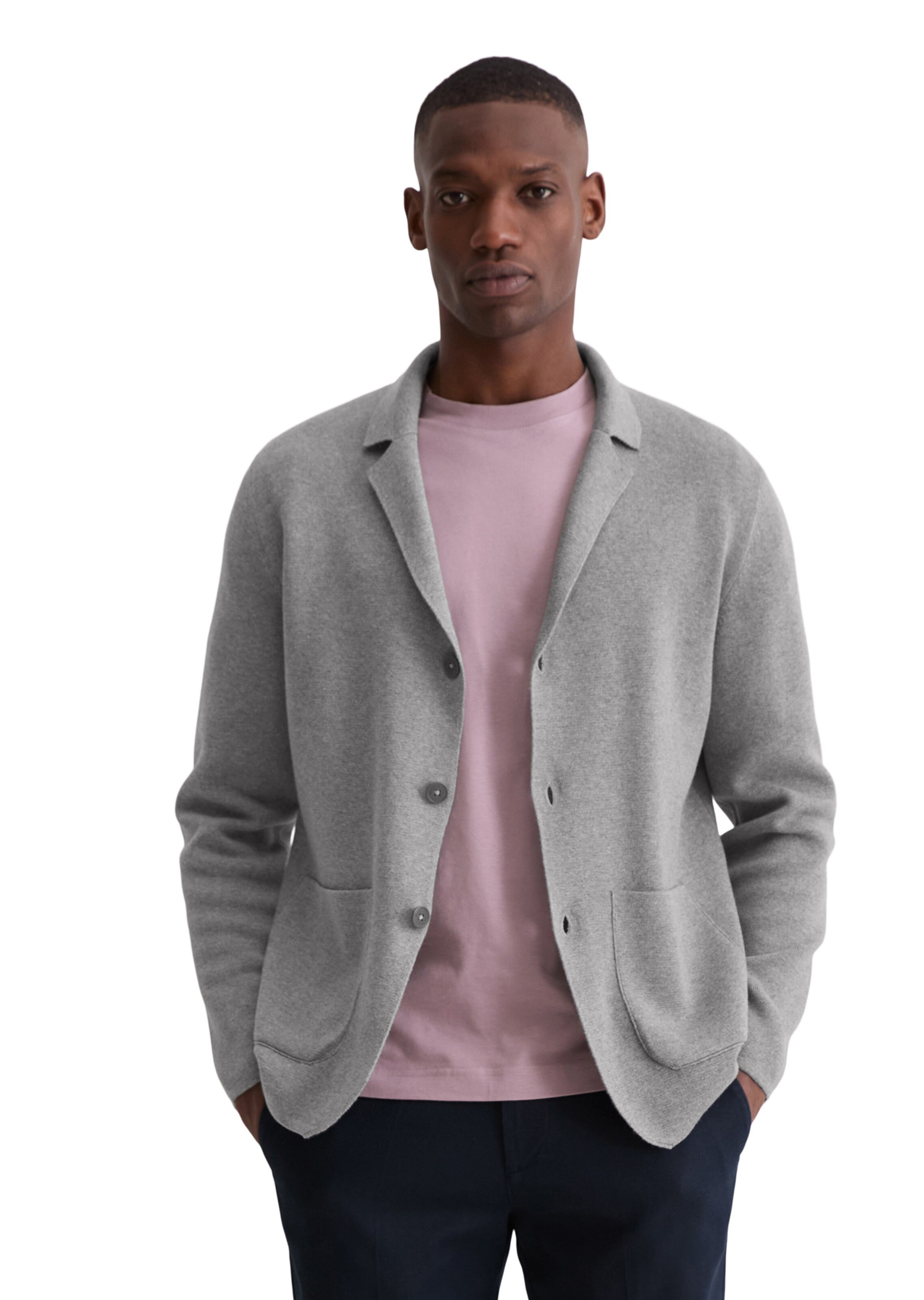 Marc O'Polo Strickjacke in Grau: Vorderseite