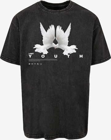 Lost Youth Shirt 'Dove' in Zwart: voorkant