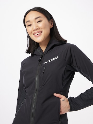 ADIDAS TERREX Athletic Fleece Jacket 'Techrock Wind Fleece' in Black