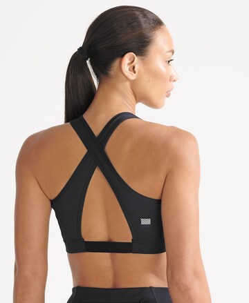 Superdry Bustier Sport bh 'Lock Up' in Zwart