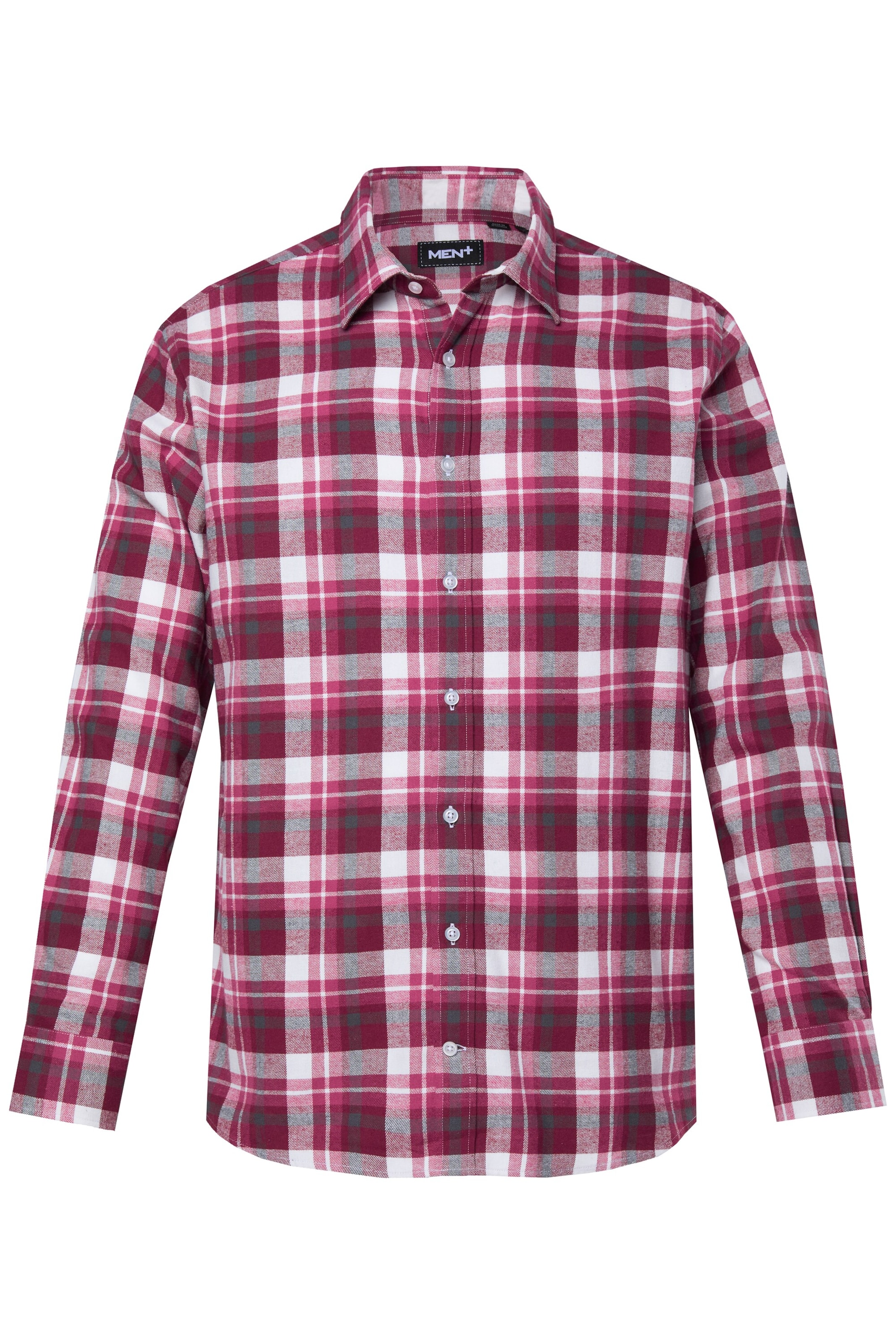 Men Plus Comfort fit Button Up Shirt in Red: front
