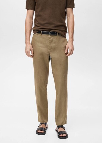 MANGO MAN Slimfit Hose 'Oyster' in Grün: Vorderseite