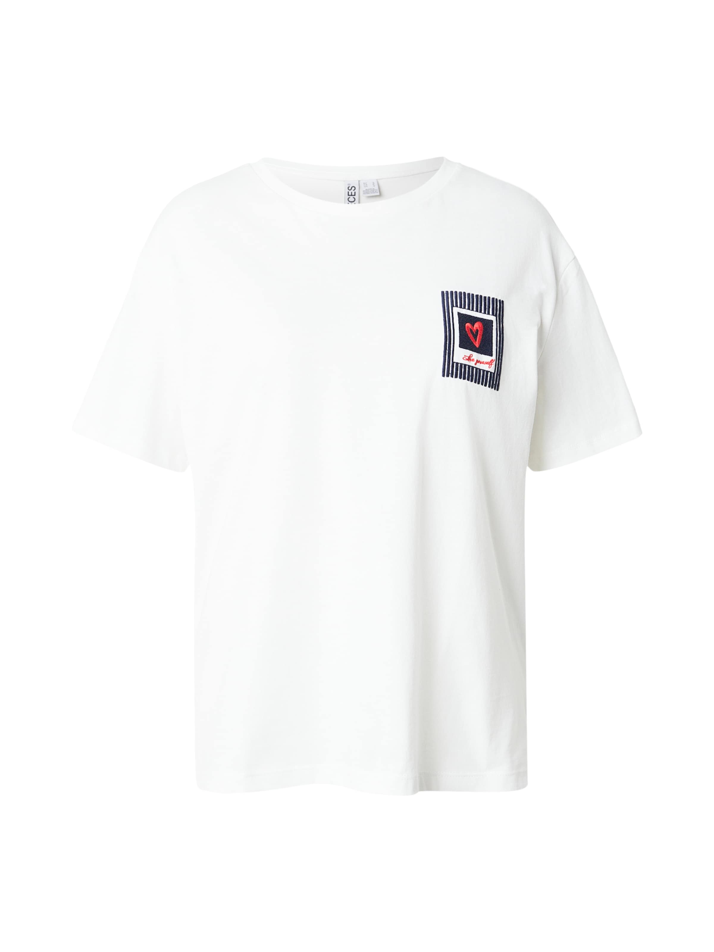 PIECES Póló 'PCELOISE' - fehér: elől