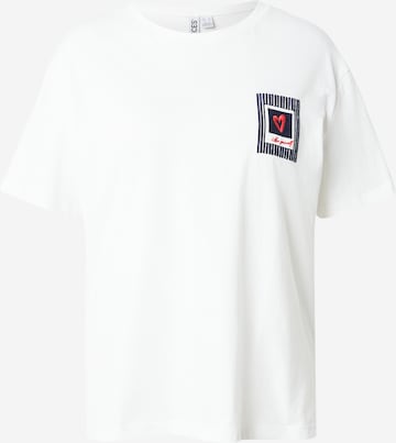 T-shirt 'PCELOISE' PIECES en blanc : devant