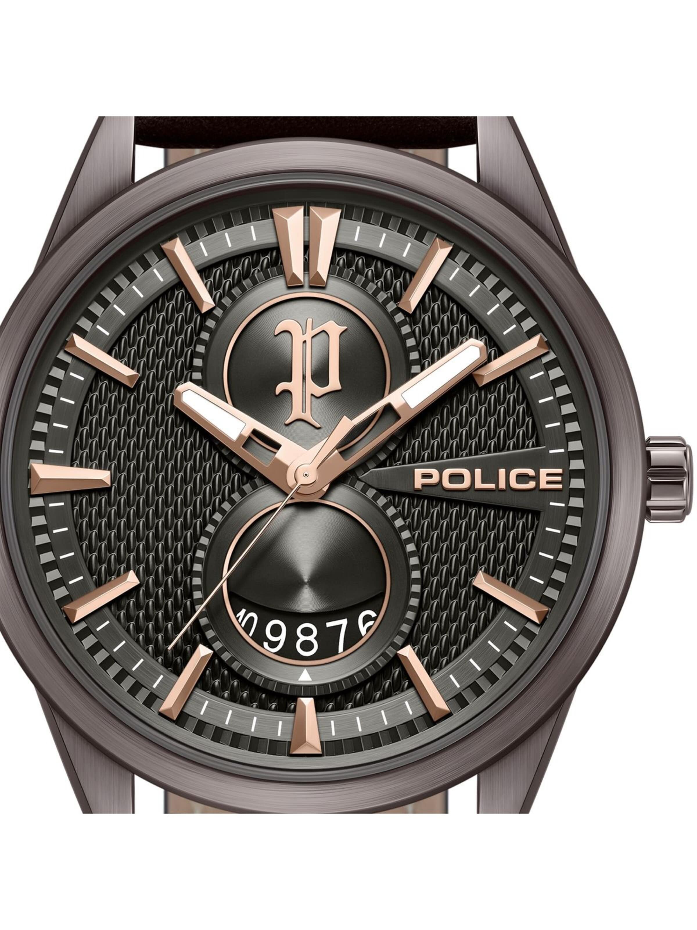 Montre à affichage analogique POLICE en marron
