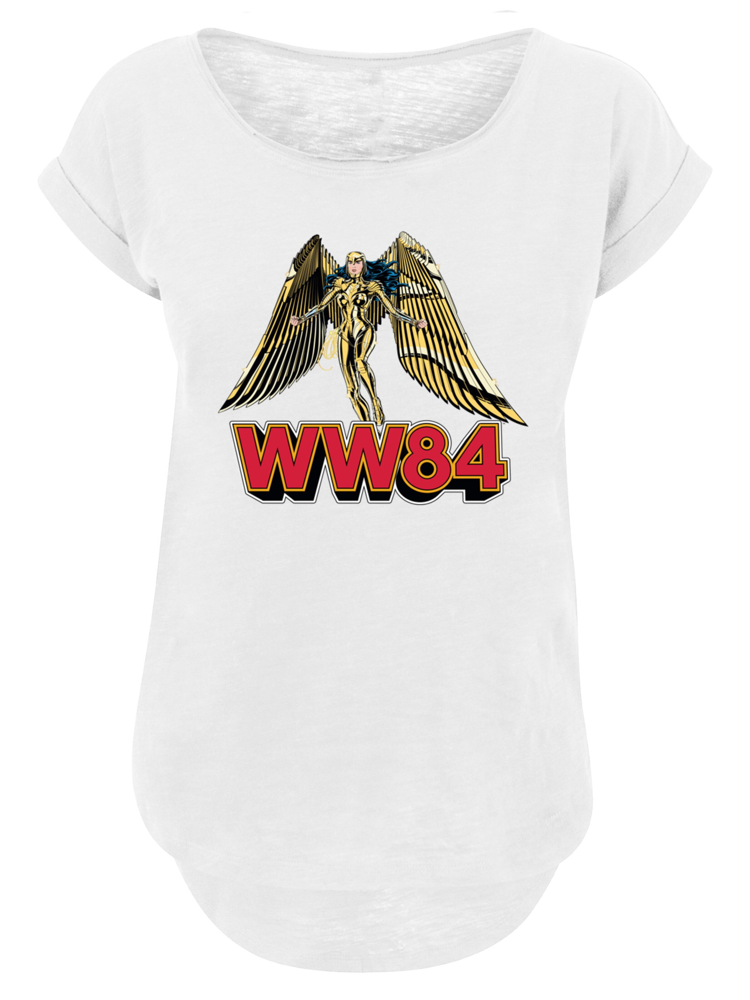 F4NT4STIC Shirt 'DC Comics Wonder Woman 84 Golden Armour' in White: front
