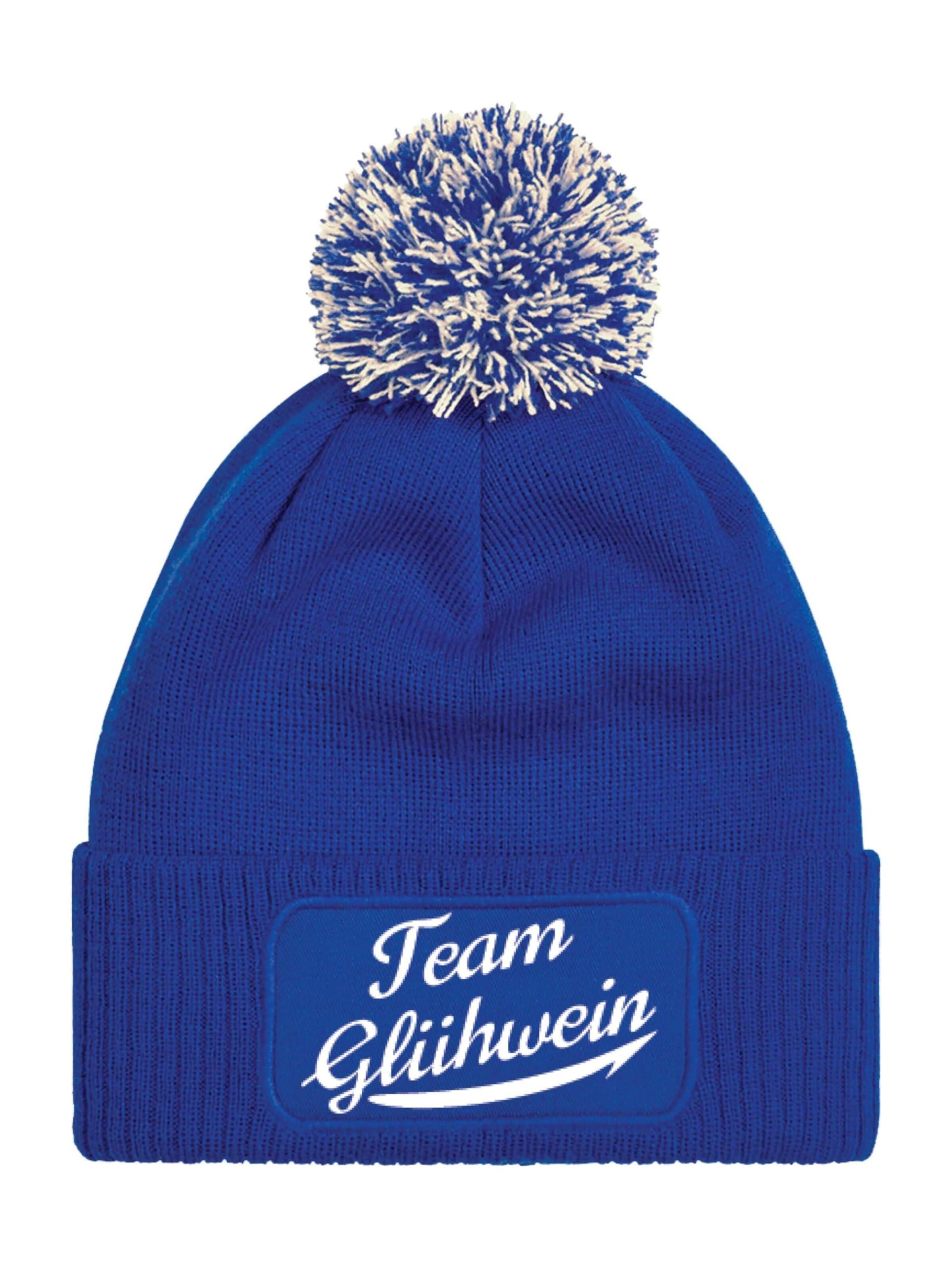 Youth Designz Beanie 'Team Glühwein' in Blue: front