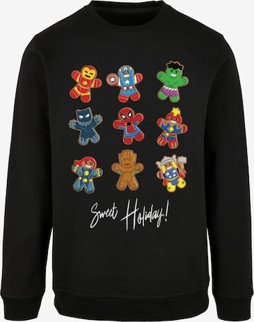 ABSOLUTE CULT Sweatshirt 'Marvel - Gingerbread Avengers' in Black: front