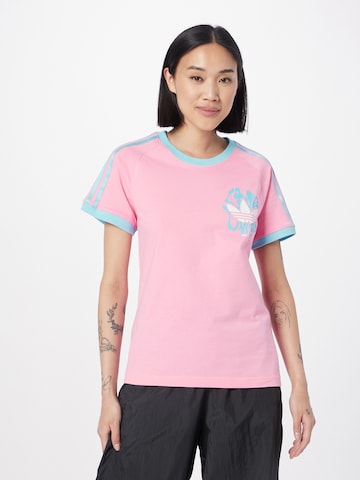 T-Shirt 'Pride Rm 3-Stripes' ADIDAS ORIGINALS en rose : devant