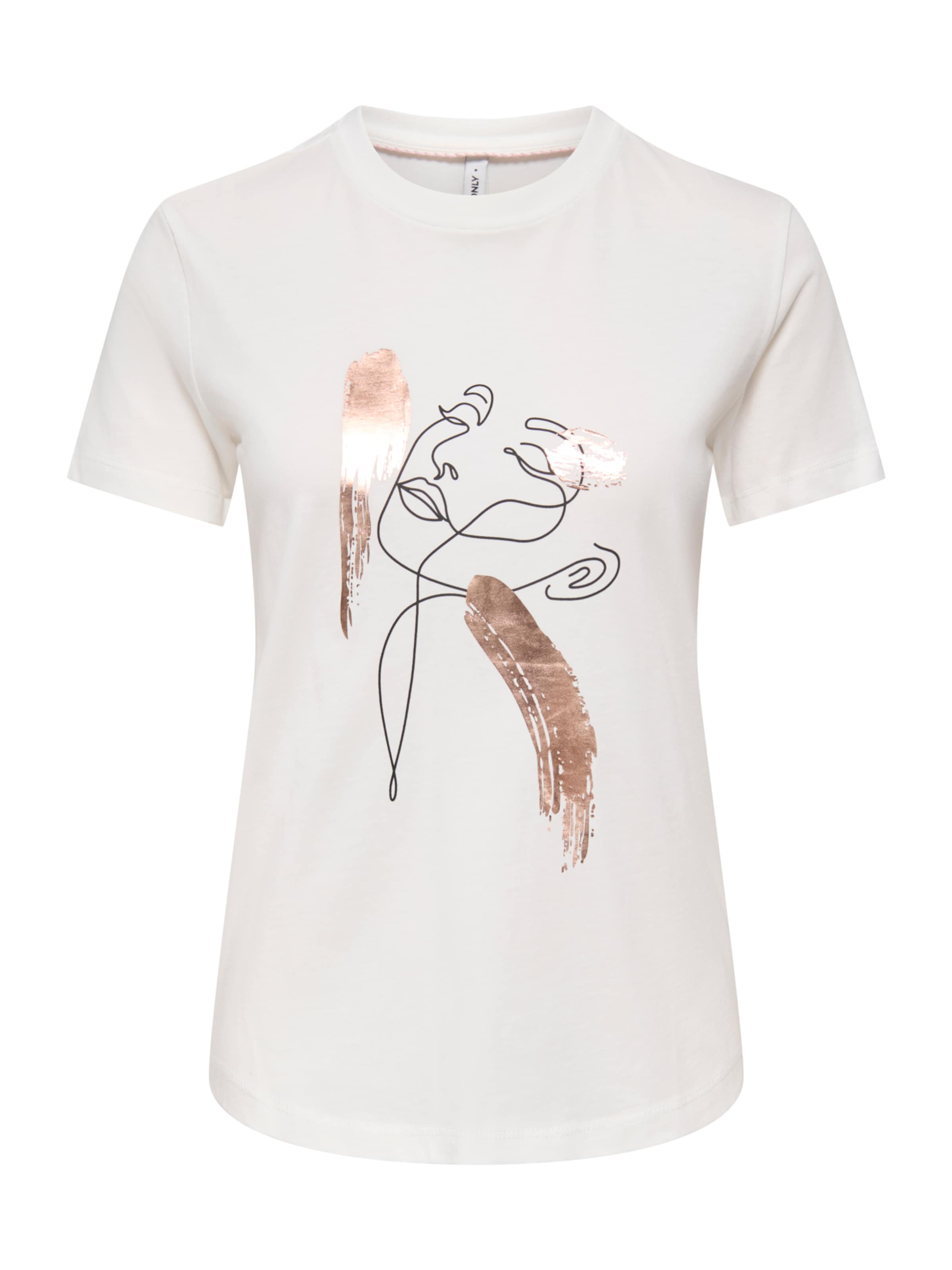 rózsaszín arany / fekete / piszkosfehér ONLY Póló 'ONLKITA', Termék nézet