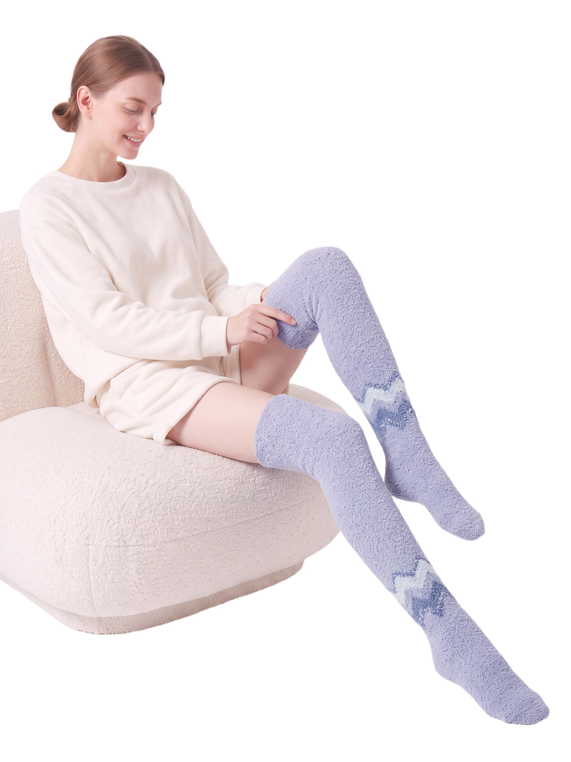 BONVERANO Over the Knee Socks in Blue