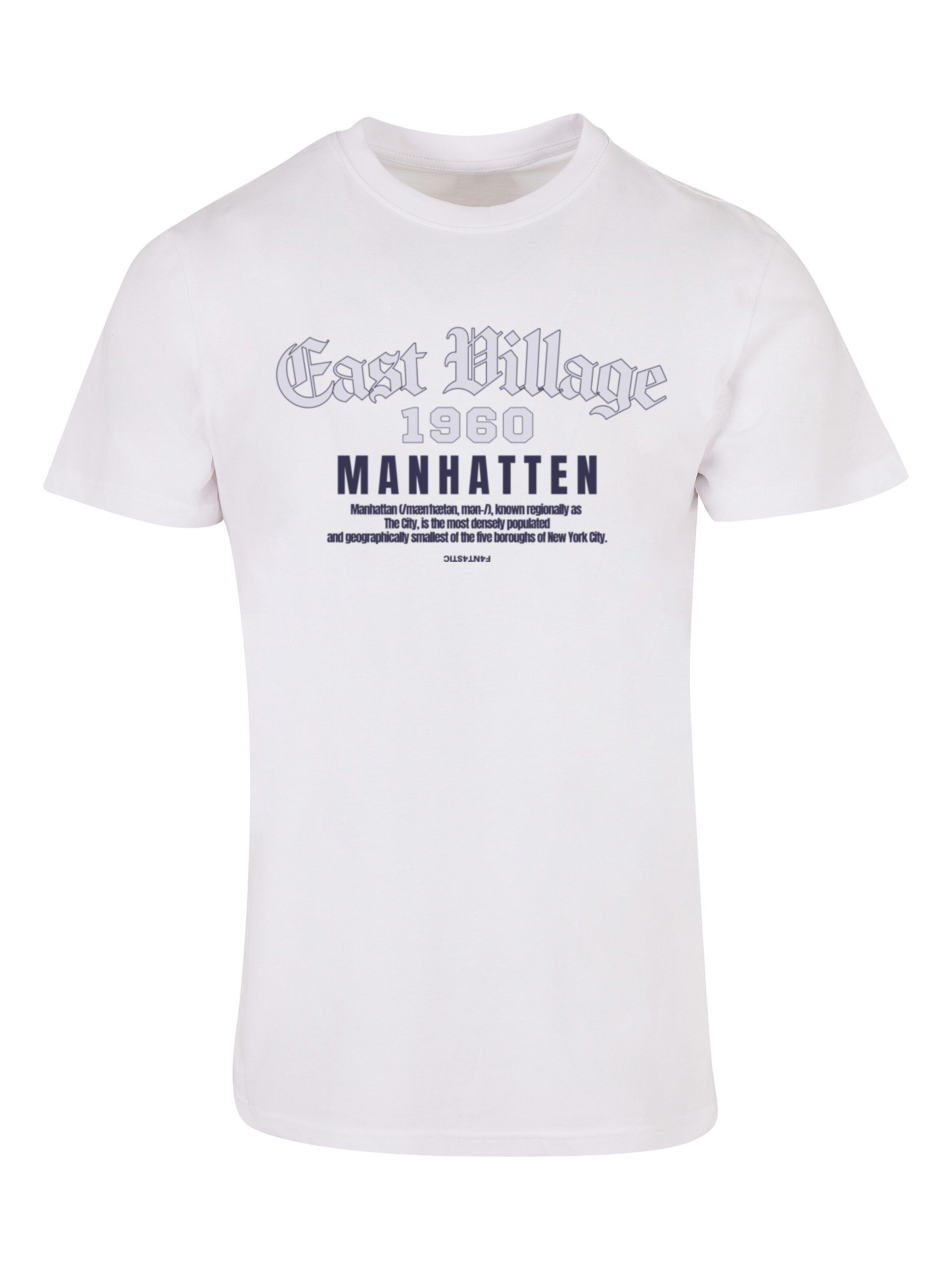 T-Shirt 'Manhatten' F4NT4STIC en blanc : devant