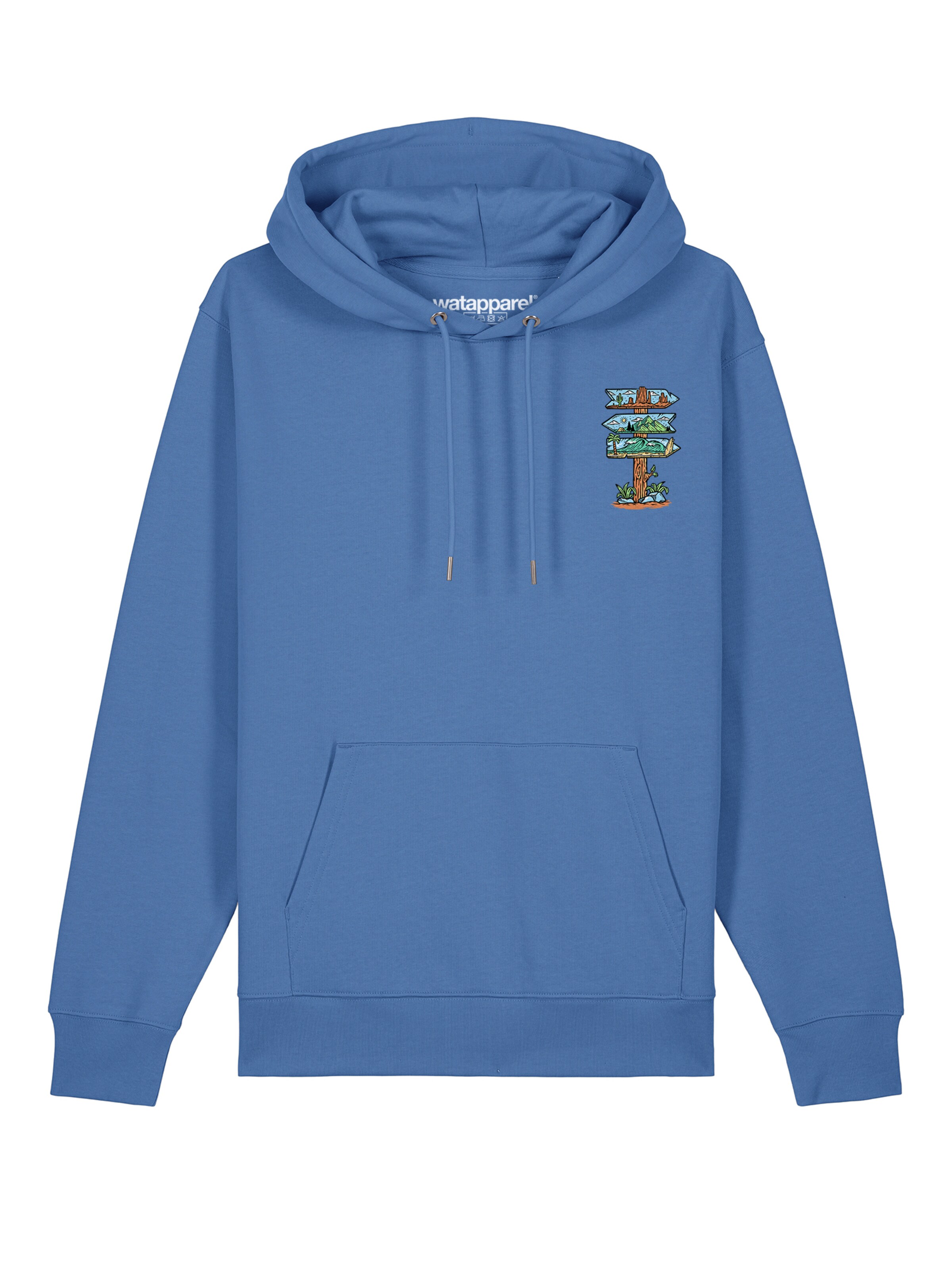 Watapparel Sweatshirt ' Adventure is everywhere ' in Blau: Vorderseite