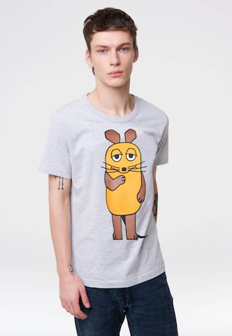 LOGOSHIRT T-Shirt 'Die Sendung mit der Maus - Maus' in Grau: predná strana
