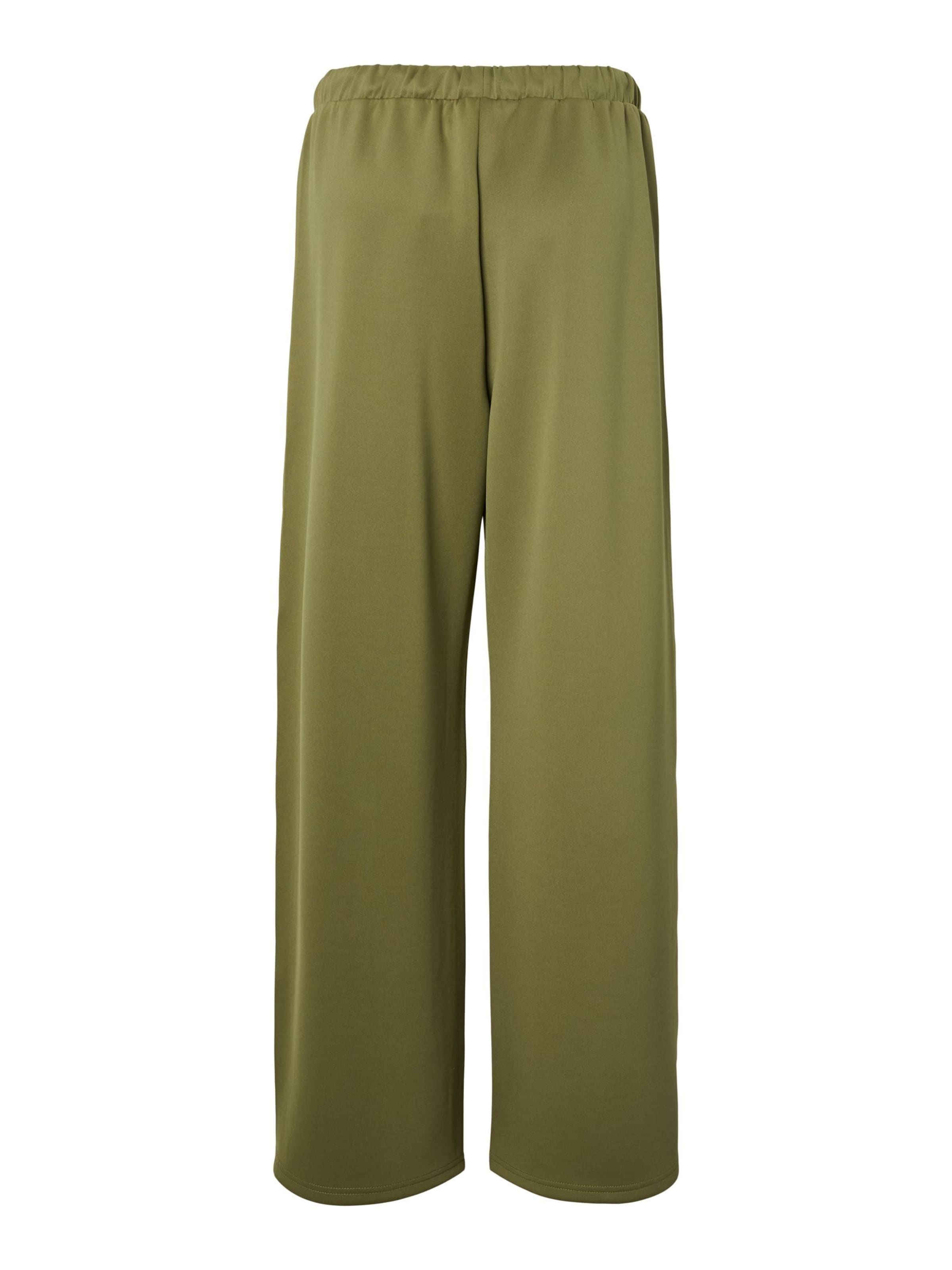 PIECES Wide leg Trousers 'PCTrack' in Green