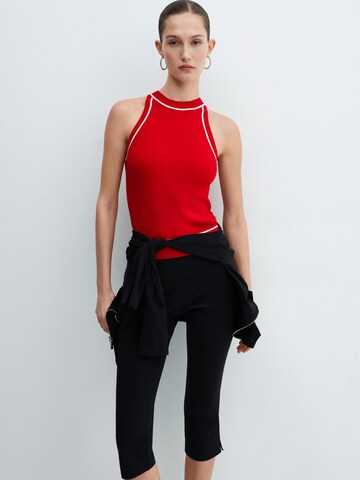 MANGO Knitted Top 'PIPING' in Red