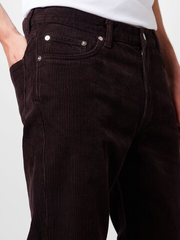 WEEKDAY Regular Trousers 'Klean' in Brown