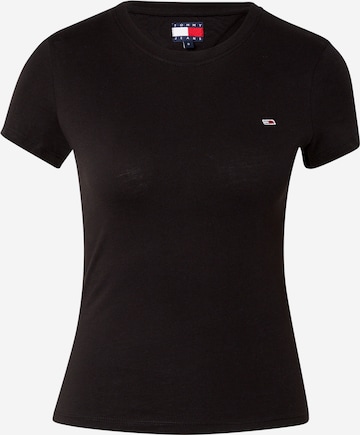 Tommy Jeans Тениска в черно: отпред