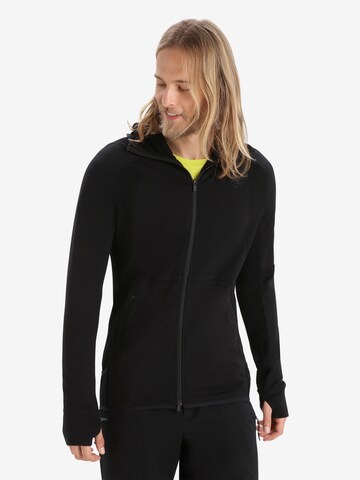 ICEBREAKER - Sweatshirt de desporto 'Mer Quantum ZoneKnit' em preto: frente