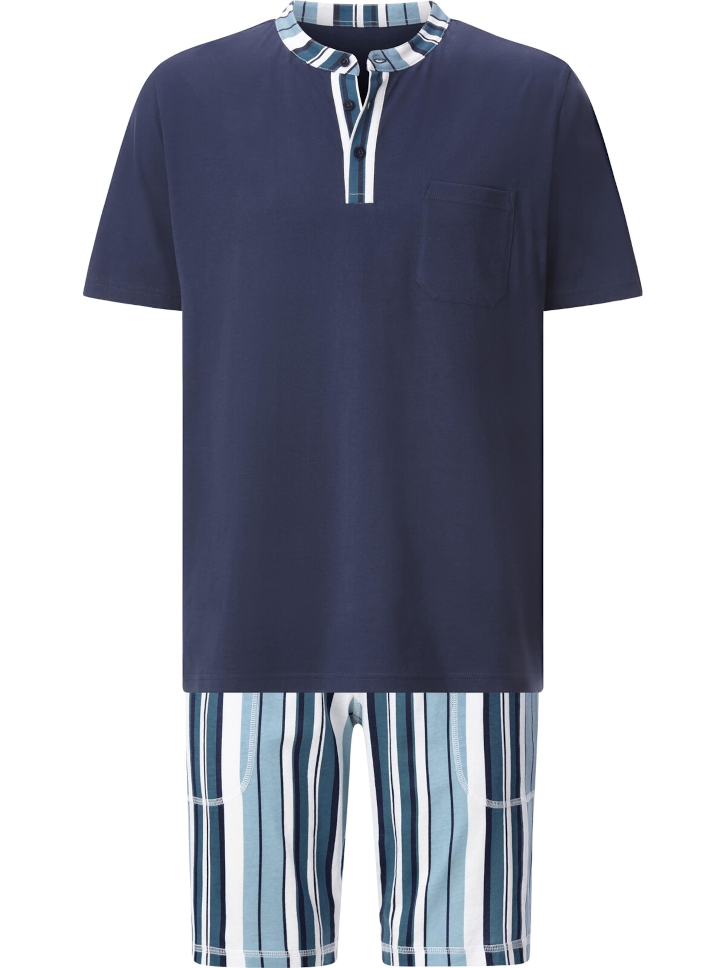 Jan Vanderstorm Short Pajamas ' Vilgot ' in Blue: front