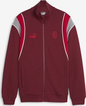 PUMA Athletic Zip-Up Hoodie 'AC Milan' in Red: front