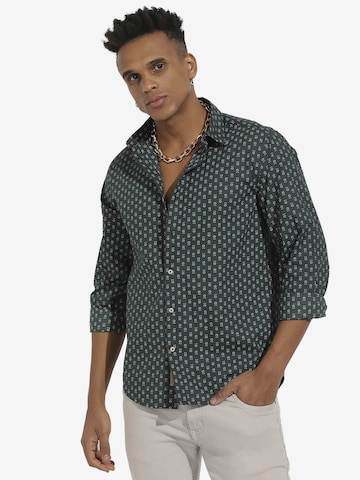 Campus Sutra Regular fit Button Up Shirt 'Walker' in Green