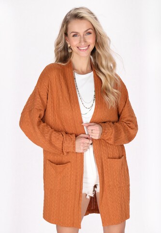 Cardigan IZIA en marron : devant
