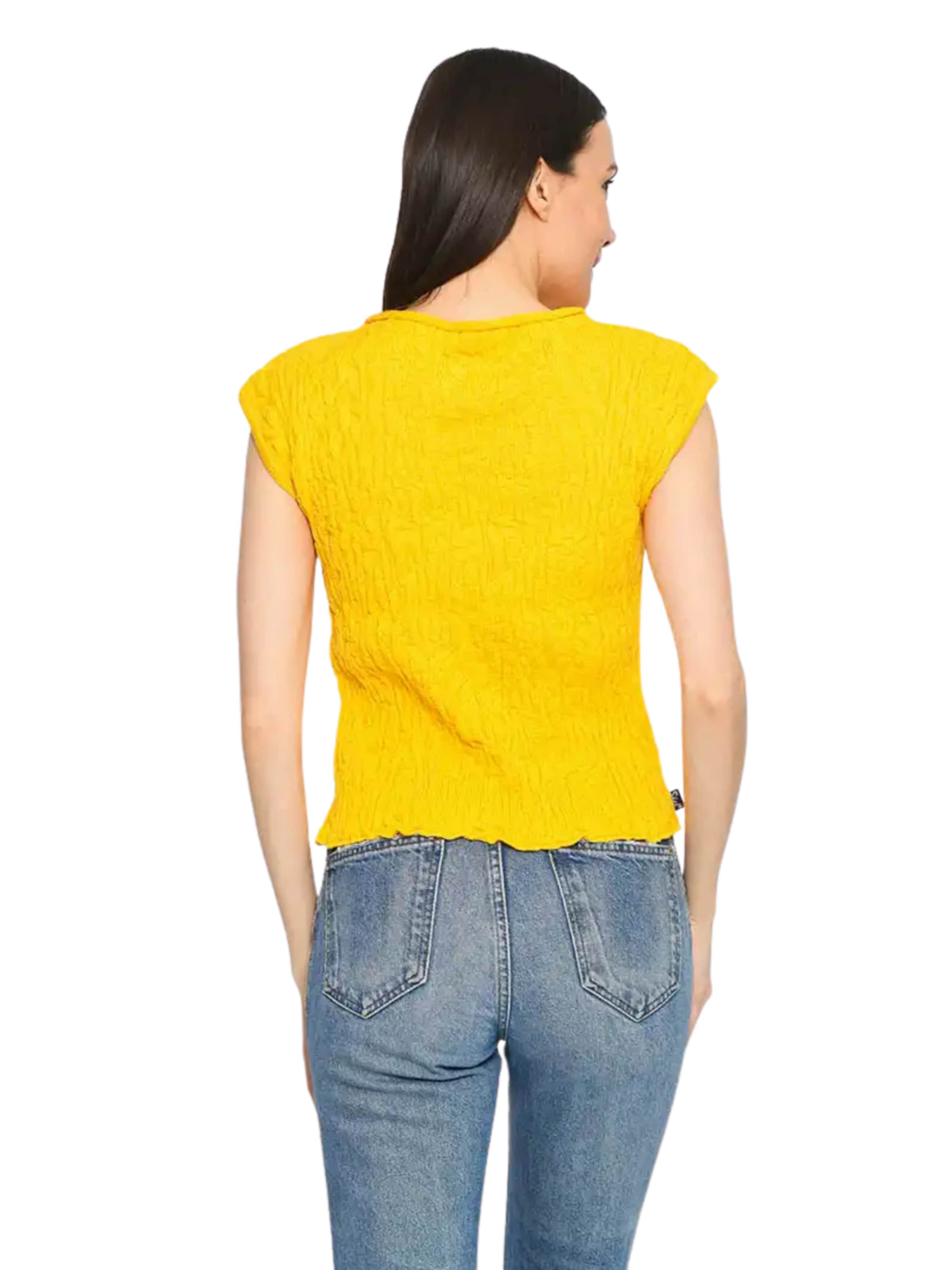 Süel knitwear Sticktop 'Wrinkled Texture'‌‌‌‌ in Gelb