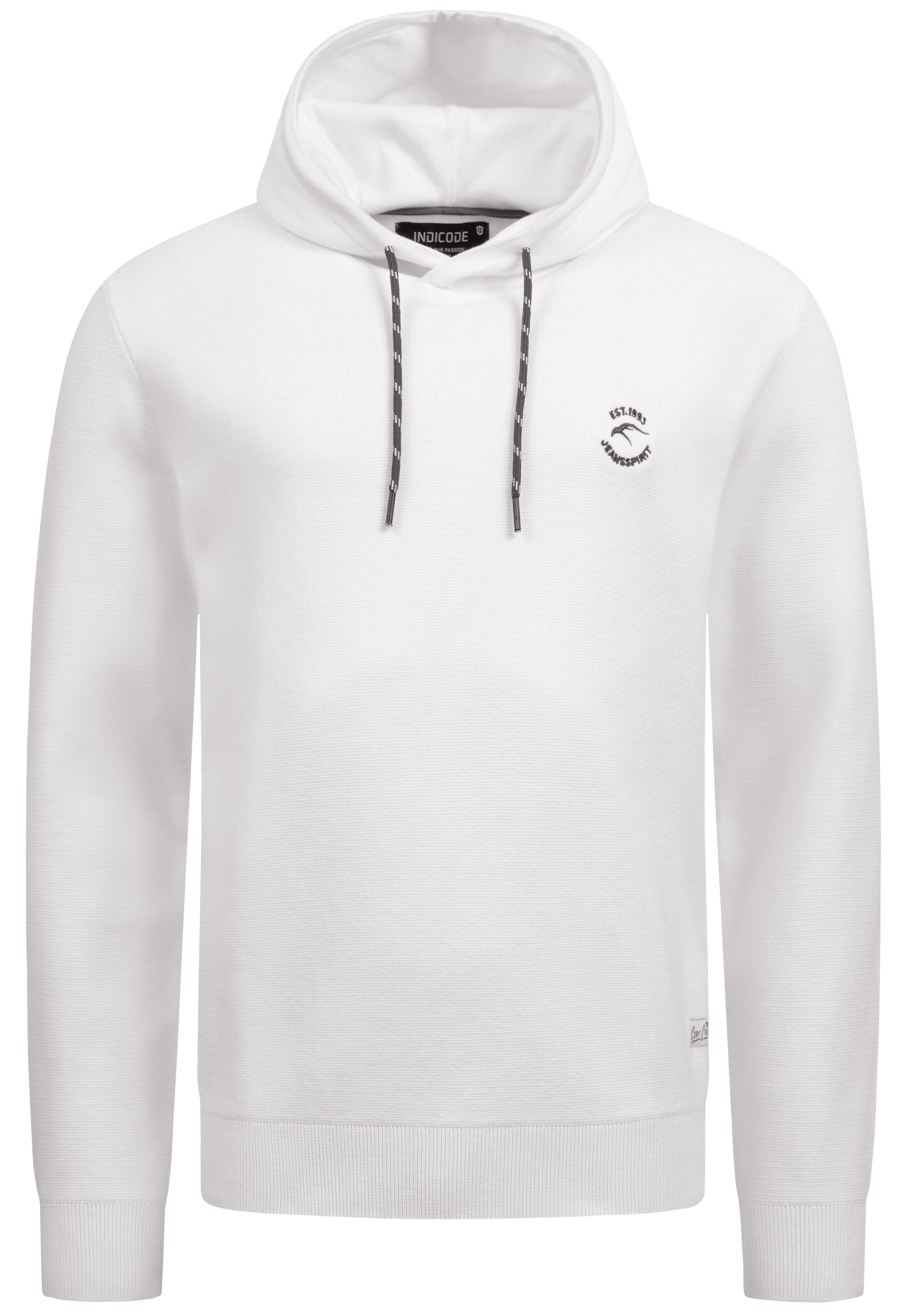 INDICODE JEANS Sweatshirt 'Longview' in White: front