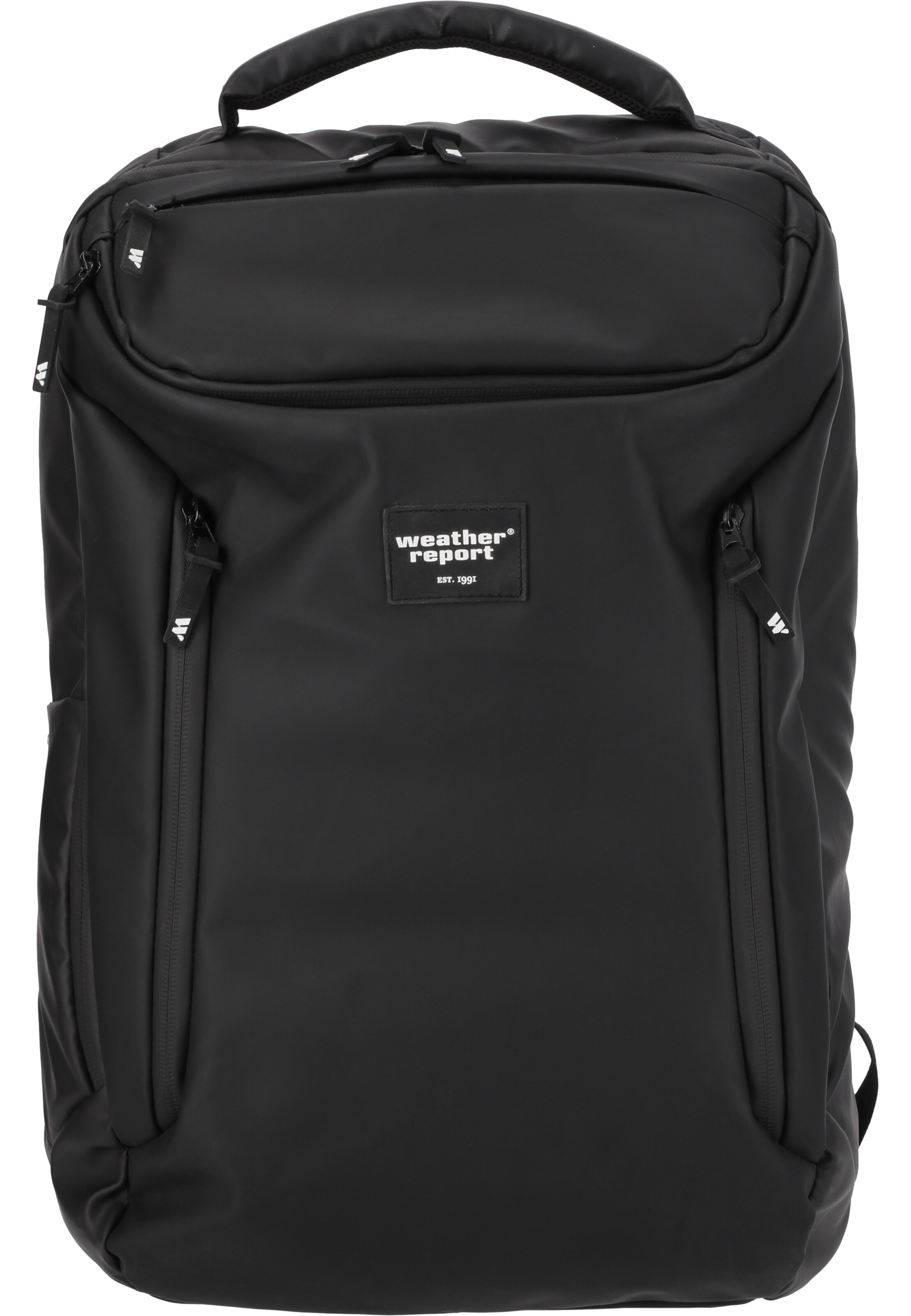 Weather Report Rucksack 'Bronze' in Schwarz: Vorderseite