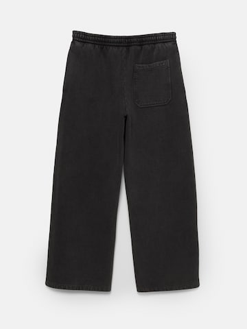 Pull&Bear Wide Leg Hose in Schwarz