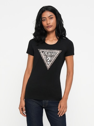 Tricou de la GUESS pe negru: față