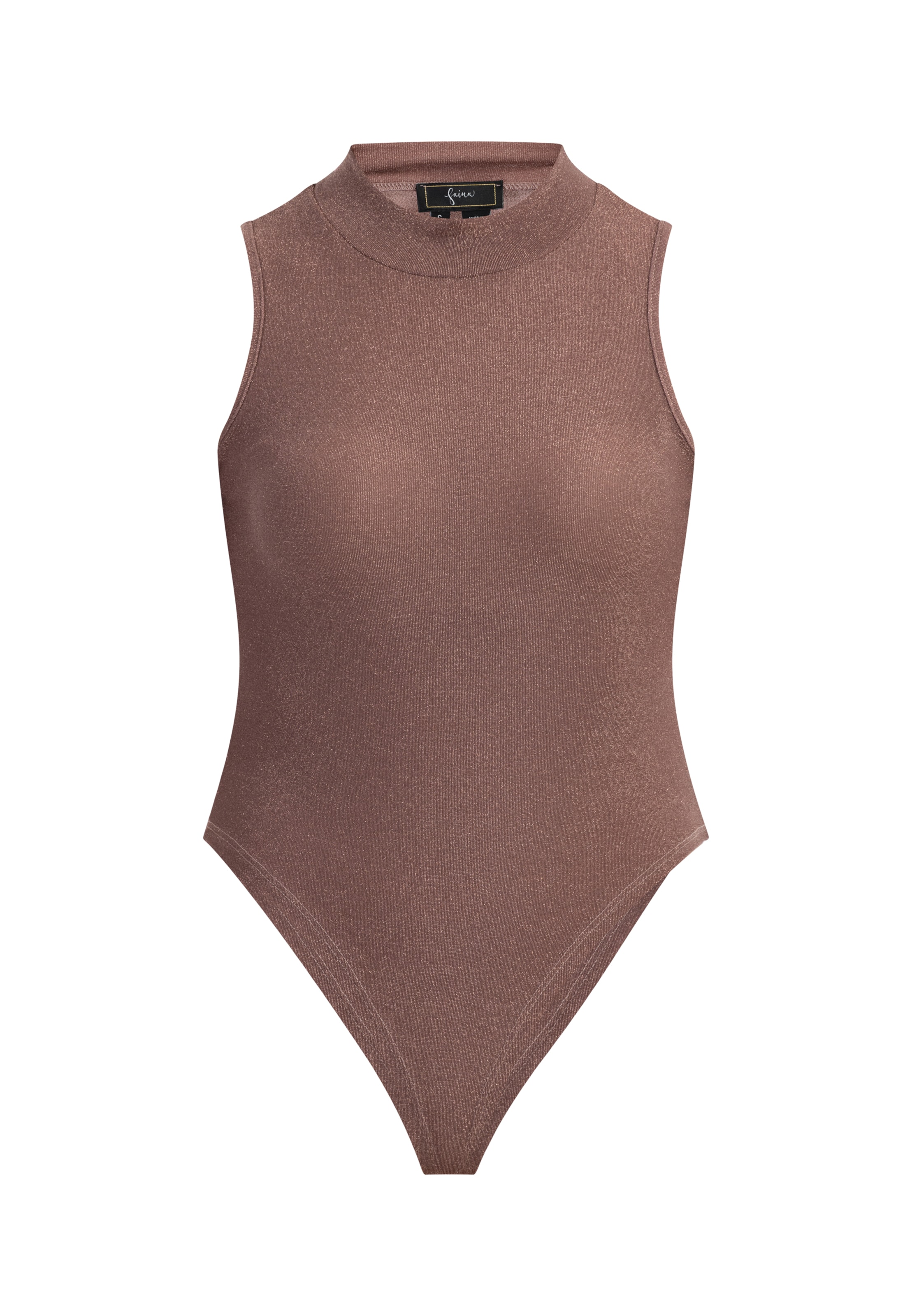 eggo Shirt bodysuit in Brown: front