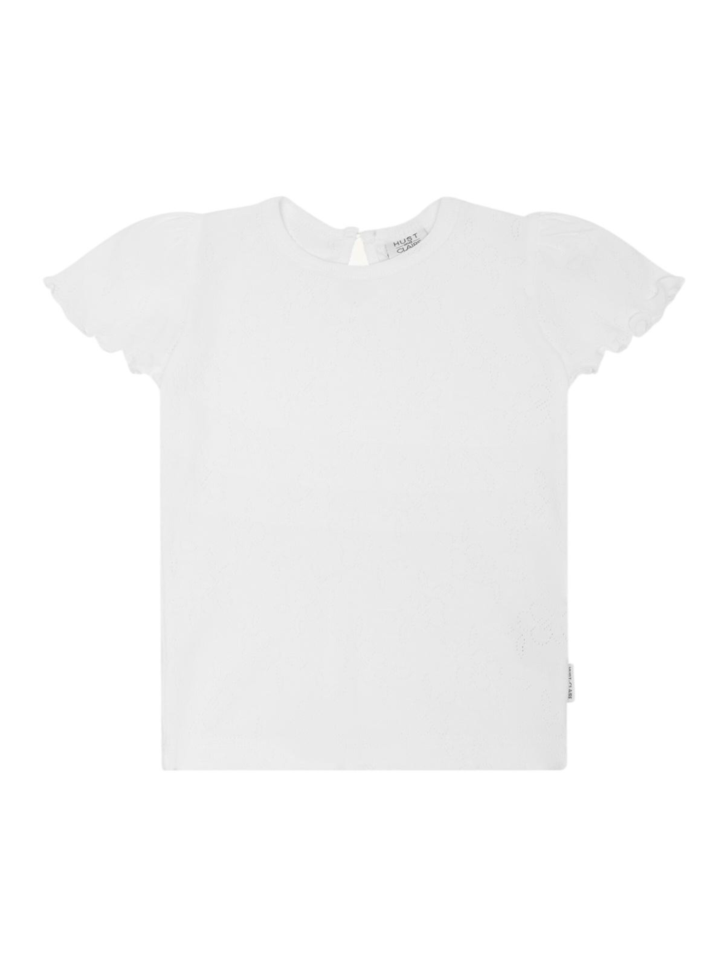 Hust & Claire Shirt 'Hust & Claire T-Shirt HCAlma Basic Pointelle' in White: front