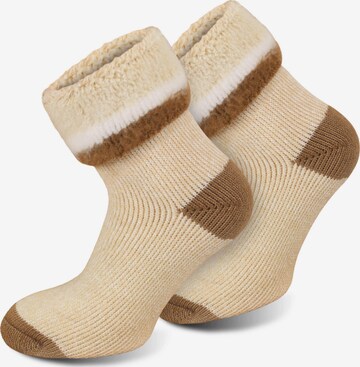Polar Husky Socks ' Extrem Hot ' in Beige: front