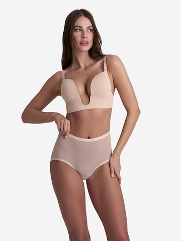 Slip scultant Bye Bra en beige : devant
