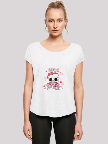 T-shirt 'Anti Valentinstag Love Is In The Air' F4NT4STIC en blanc : devant