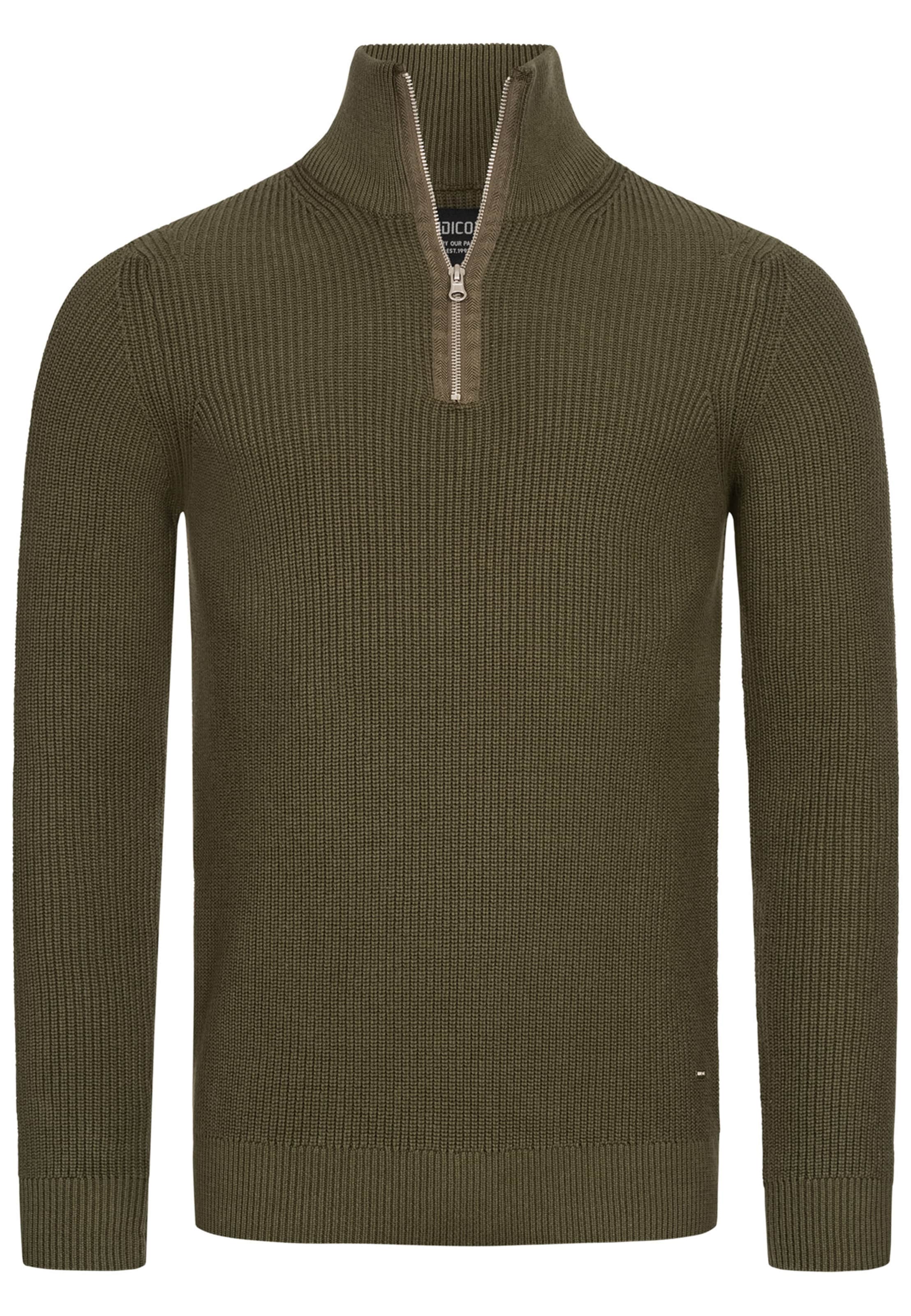 INDICODE JEANS Sweater 'Mayer' in Green: front